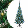 vidaXL Umelý predsvietený vianočný stromček Zelená 120 cm PVC a kov