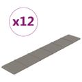 vidaXL Nástenné panely 12 ks bledosivé 90x15 cm zamatové 1,62 m²