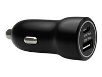 Napájací adaptér do auta - 30 watt - 2 výstupné konektory (USB-C, USB) - čierna