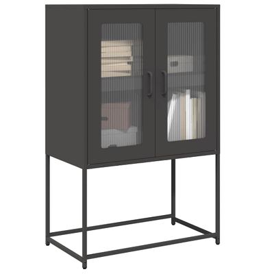 vidaXL Highboard Black 68x39x107 cm Oceľ