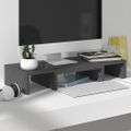 vidaXL Stojan na monitor sivý 60x24x10,5 cm masívna borovica