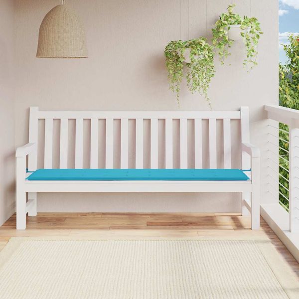 vidaXL Podložka na záhradnú lavičku tyrkysová 200x50x4 cm látka