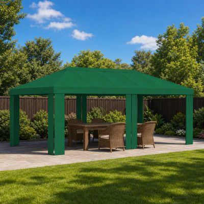 vidaXL Záhradný altánkový kryt 6 x 3 m Zelená Polyester 190 gsm
