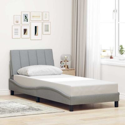 vidaXL Rám postele bez matraca Hanko bledosivý 80x200 cm látka