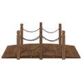 vidaXL Záhradný mostík s reťazovým zábradlím 150x67x56cm masívny smrek
