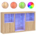 vidaXL Komoda s LED svetlami dub sonoma 181,5x37x100 cm