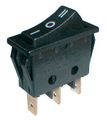 Prepínač kolískový 3pol./3pin (ON)-OFF-(ON) 250V/15A čierny
