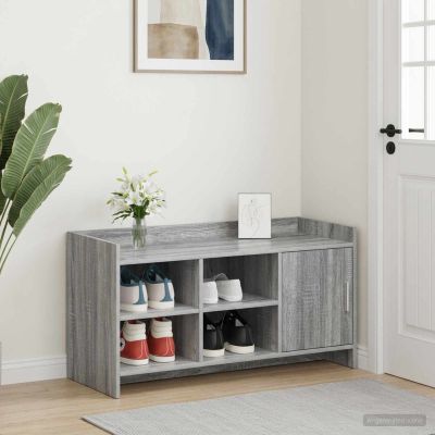 vidaXL Skriňa na topánky s úložiskom Sivý Sonoma 100 x 39,5 x 51 cm
