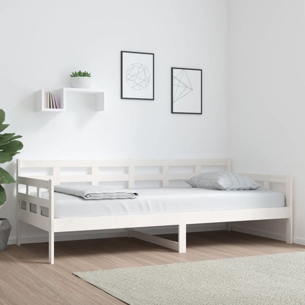 vidaXL Denná posteľ biela masívna borovica 90x200 cm