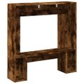 vidaXL Obloženie krbu dymový dub 81x18x82 cm kompozitné drevo