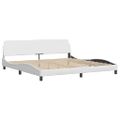 vidaXL Rám postele Viana s LED bez matraca biely 200x200 cm
