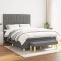 vidaXL Boxspring posteľ s matracom tmavosivá 140x200 cm látka