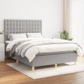 vidaXL Boxspring posteľ s matracom bledosivá 140x200 cm látka