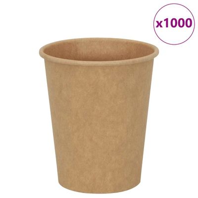 vidaXL Papierové šálky na kávu 1000 ks 8oz 200ml hnedá