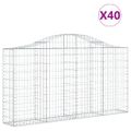 vidaXL Oblúkové gabiónové koše 40 ks 200x30x100/120cm pozinkov. železo
