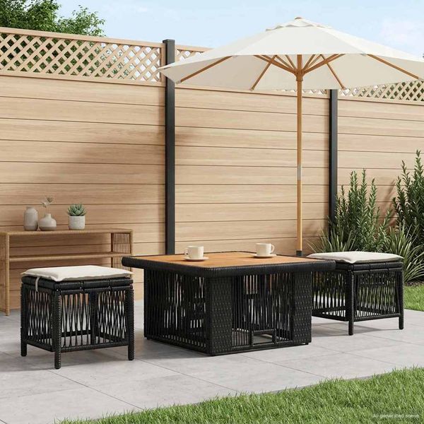 vidaXL Záhradný jedálenský set 3 pcs Béžová a krémová polyratan