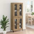 vidaXL Highboard Remeselný dub 69,5 x 34 x 180 cm Kompozitné drevo