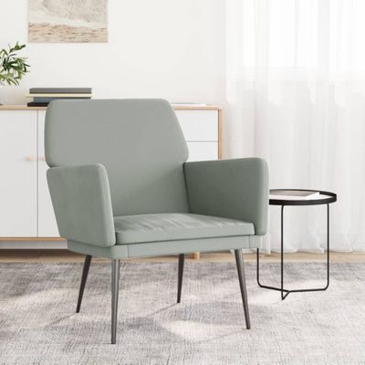 VidaXL Kreslo bledosivé 62x79x79 cm zamat