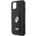Puzdro Karl Lagerfeld pre iPhone 11 KLHCN61GSAKCPK čierne HC GRIPSTAND SAFFIANO KC PINS