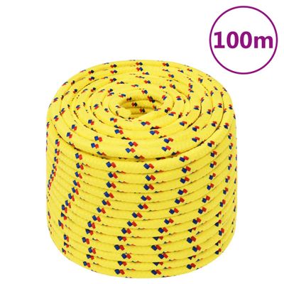 vidaXL Lodné lano žlté 14 mm 100 m polypropylén