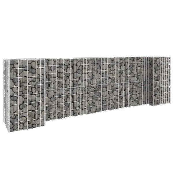 vidaXL Gabiónový kvetináč v tvare H, oceľový drôt 260x40x80 cm