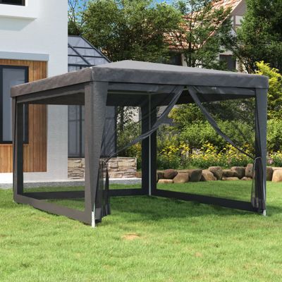 vidaXL Párty stan a 4 sieťkované bočné steny antracitový 3x4 m HDPE