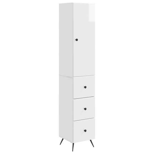 vidaXL Sada skríň 2 pcs Biela s vysokým leskom 34,5 x 34,5 x 90 cm