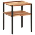 vidaXL Bočný stolík 35x35x45 cm masívne akáciové drevo agát a železo