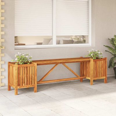 vidaXL Záhradná lavica s 2 kvetináčmi 150x30x40 cm masívna akácia