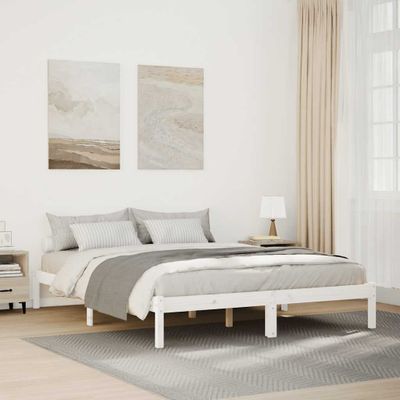 vidaXL Extra dlhá posteľ bez matraca biela 160x220 cm masívna borovica