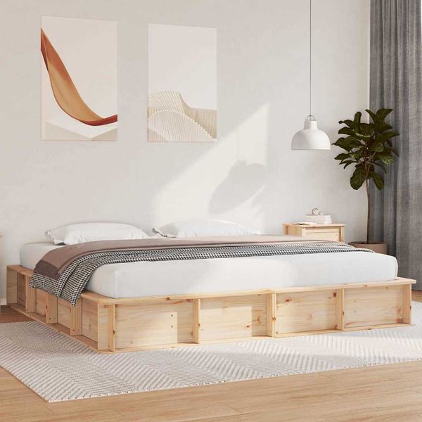 vidaXL Rám postele Hnedá 200 x 200 cm Masívne borovicové drevo