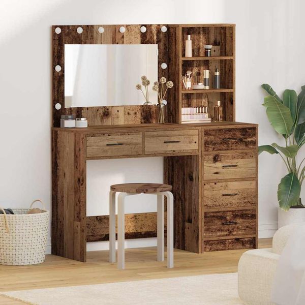 vidaXL Toaletný stolík Hnedá 78.5 x 41 x 135 cm Kompozitné drevo