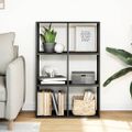 vidaXL Rozdeľovacia knižnica čierna 69,5x29x103,5 cm kompozitné drevo