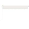 vidaXL Automatická markíza, LED a senzor vetra 450x300 cm, krémová