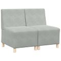 vidaXL Bezrúčková modulárna sofa jednotka 2 ks Svetlosivá Zamat