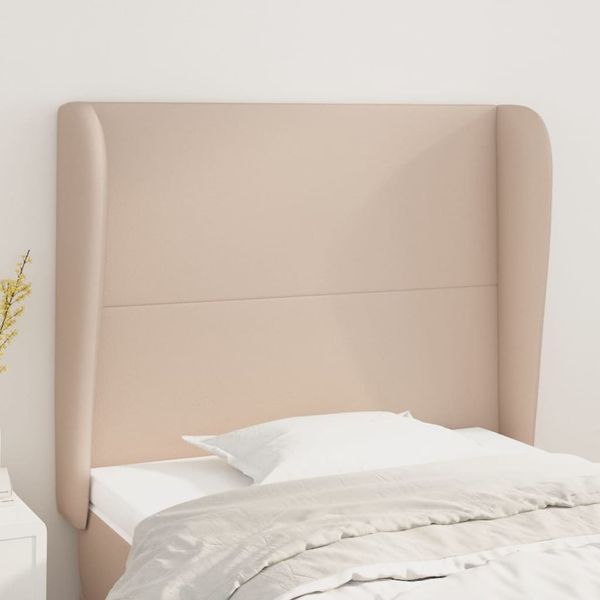 vidaXL Čelo postele so záhybmi kapučínové 93x23x118/128 cm umelá koža