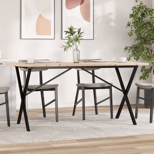 vidaXL Jedálenský stolík v tvare X 160x80x75,5 cm borovica a oceľ