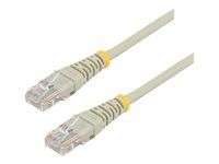 Patch kábel - RJ-45 (M) do RJ-45 (M) - 10 m - UTP - CAT 5e - prevedenie bez hrbolčekov, s lícňou - sivá