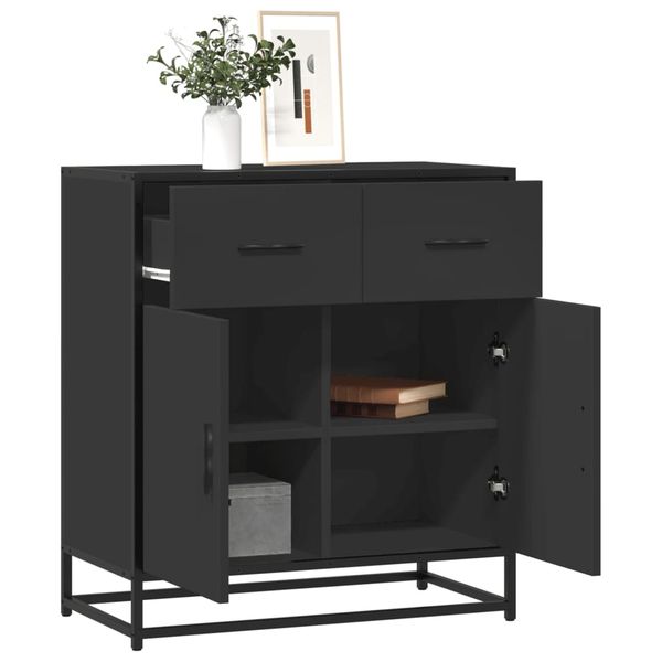 vidaXL Komoda čierna 68x35x76 cm kompozitné drevo