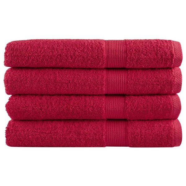 vidaXL Prémiové uteráky SOLUND 4 ks červené 100x200cm 600 g/m2