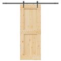 vidaXL Posuvné dvere NARVIK Prírodná a čierna 85 x 210 cm (213,5 cm)