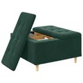 vidaXL Ottoman s Úložným Priestorom Tmavozelená 80 x 80 x 45 cm Zamat