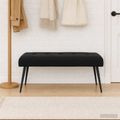 vidaXL Lavica s gombíkovým prešívaním Čierna 110 x 40 x 46 cm Zamat