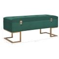 vidaXL Lavica s úložným priestorom 105 cm, zelená, zamat