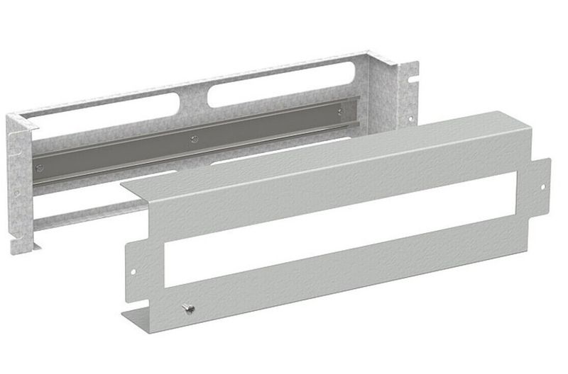 Solarix Inštalačný panel 3U s DIN lištou do 19" rozvádzača, RAL 7035, RAIL-3U-DIN