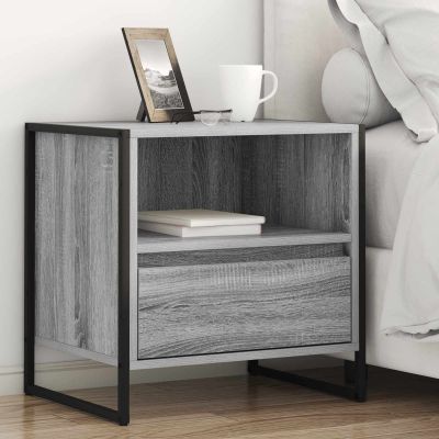 vidaXL Nočný stolík so zásuvkou 2 pcs Sivý Sonoma 50 x 39,5 x 50 cm