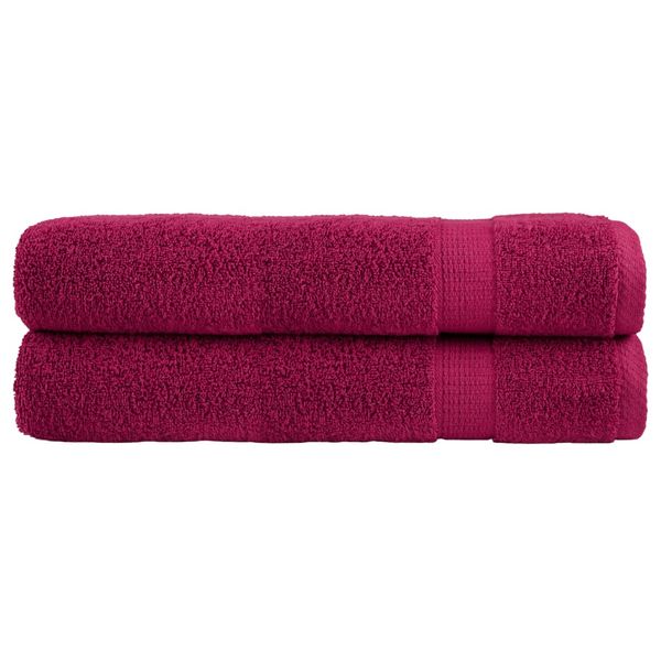 vidaXL Prémiové uteráky do sauny SOLUND 2ks bordové 80x200 cm 600 g/m2