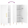 vidaXL Komoda lesklá biela 34,5x34x90 cm spracované drevo