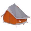 vidaXL Tipi stan 4-miestny Šedá a oranžová Polyester a oceľ
