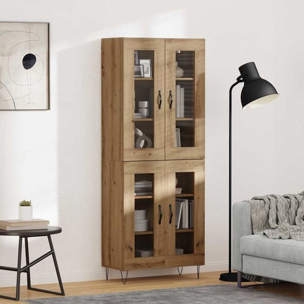 vidaXL Highboard Remeselný dub 69,5 x 34 x 180 cm Kompozitné drevo
